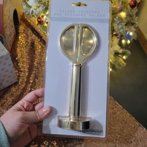 Golden Scissors w/ Holder